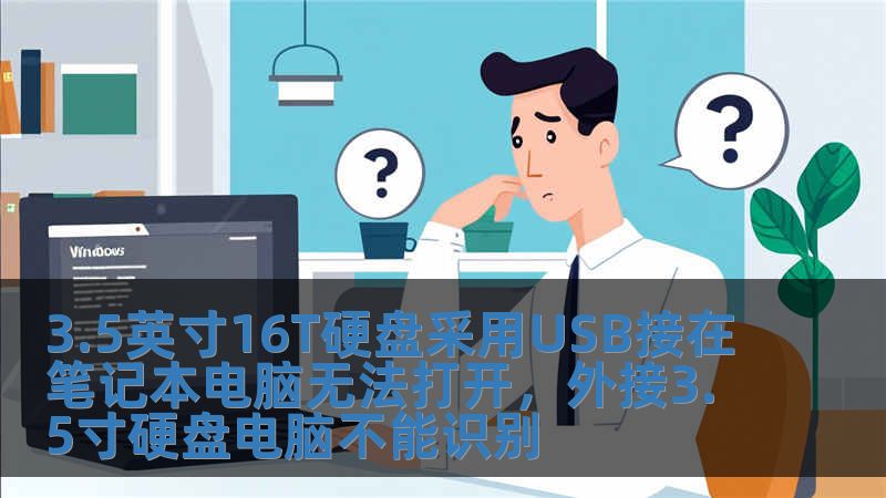3.5英寸16T硬盤采用USB接在筆記本電腦無法打開，外接3.5寸硬盤電腦不能識別