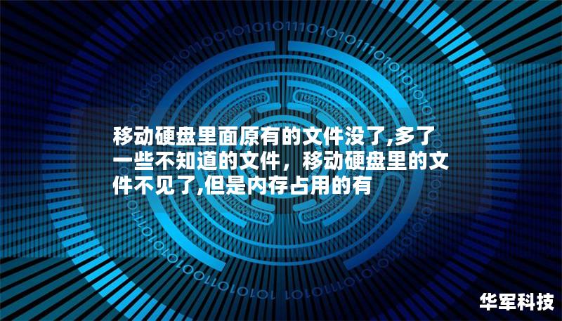移動硬盤里面原有的文件沒了,多了一些不知道的文件，移動硬盤里的文件不見了,但是內存占用的有