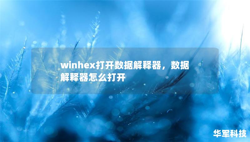 winhex打開(kāi)數(shù)據(jù)解釋器，數(shù)據(jù)解釋器怎么打開(kāi)
